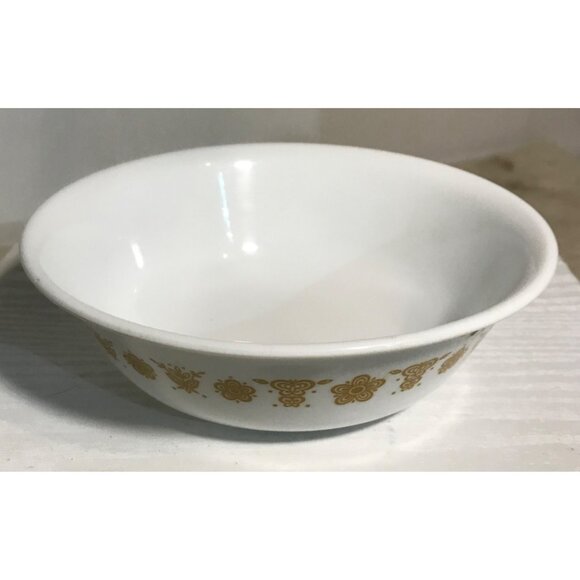 Corelle Vintage Butterfly Gold Floral Salad Cereal Bowl & Salad Toast Plate Set - Picture 7 of 11